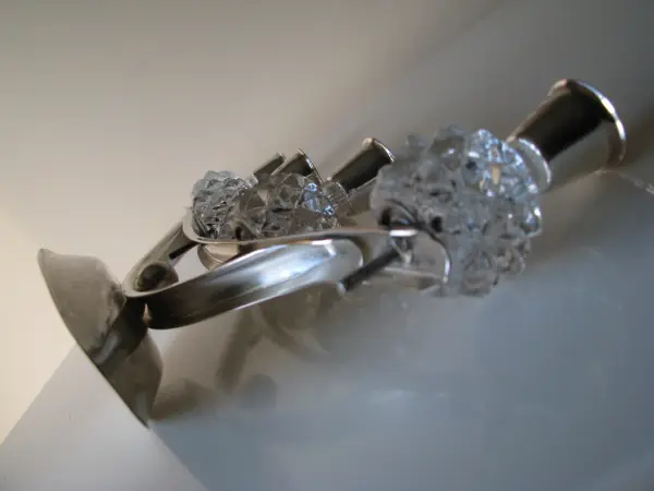 Stary, stylowy, srebrny świecznik na 4 świece 