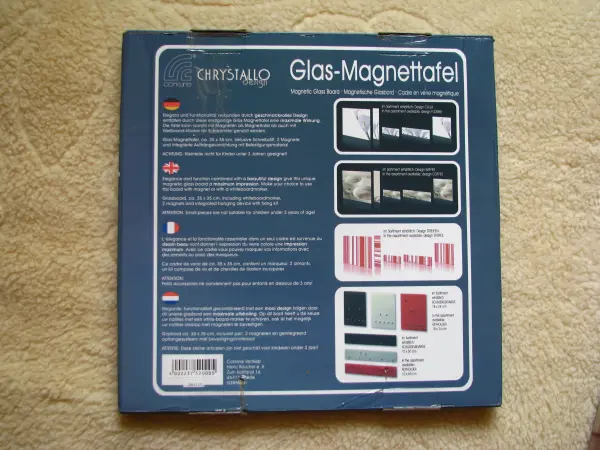 Szklana tablica suchościeralno-magnetyczna 35 x 35 cm pisak