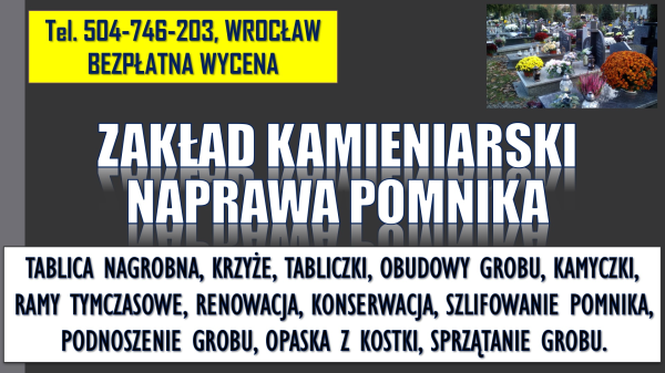 Tabliczka nagrobna, cena Wrocław tel. 504-746-203, na krzyż