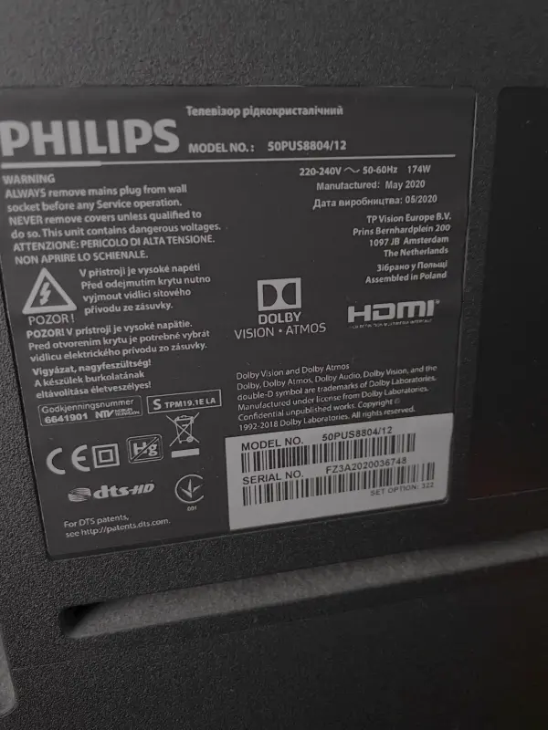 Telewizor 4k Philips 50PUS8804 ambilight, android tv