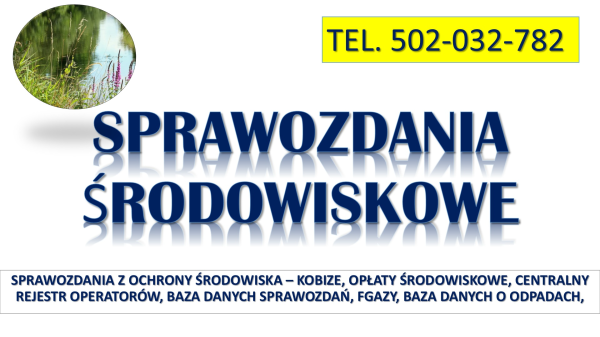 Wykaz opłat środowiskowych, cena, t.502032782. Sprawozdanie